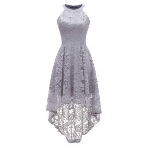 High-Low Floral Lace Party Dress